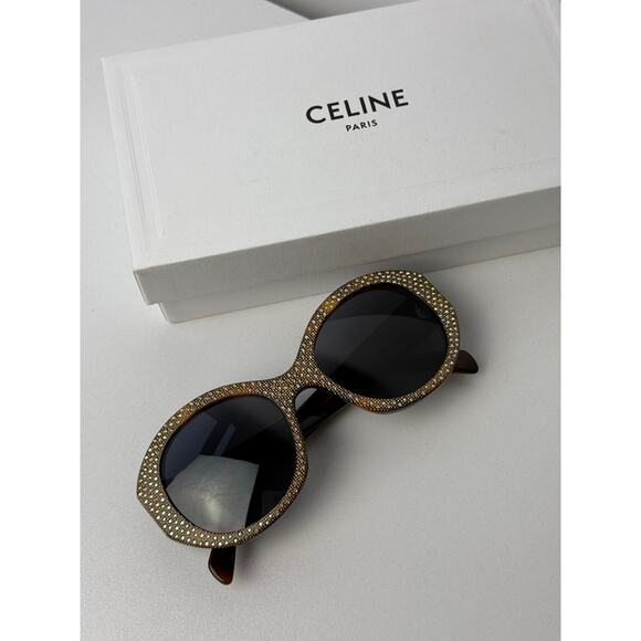 NEW Celine CL4240IS Brown Crystal Embellished Sunglasses $1050 - Picture 5 of 14